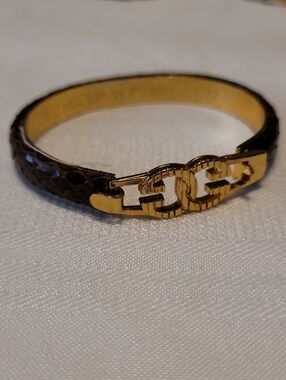 Bangle Bracelet Signed Made In Italy 24KT gold Plated
